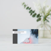 フォトブルーモダングユニークレイマッサージセラピスト 名刺 (スタンド正面)