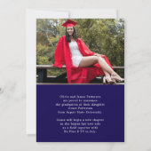 フォトブルーモダンホワイト卒業発表 招待状 (裏面)