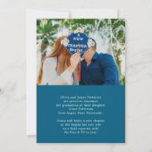 フォトブルーモダンホワイト卒業発表 招待状 (裏面)