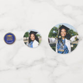 フォトブルーモダン金ゴールド卒業表紙吹雪 コンフェッティ (裏面)