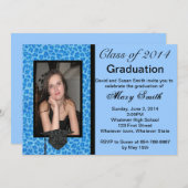 フォトブルーレオパード卒業招待状 招待状 (正面/裏面)