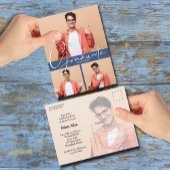 フォトブルー数々の卒業式パーティー招待状 ポストカード