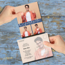 フォトブルー数々の卒業式パーティー招待状