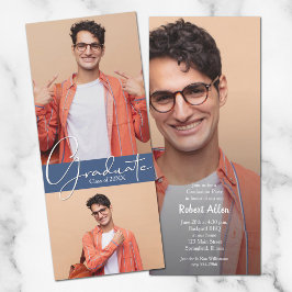 フォトブルー数々の卒業式パーティー招待状 招待状