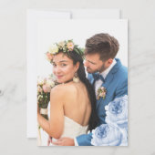 フォトブルー王室のと金ゴールドフレ結婚ーム 招待状 (裏面)