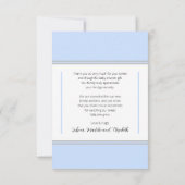 フォトブルー白ベビーシャワー3 |誕生アナウンス サンキューカード (裏面)