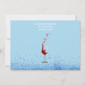 フォトブルー金ゴールド30と素晴らしい誕生日パーティー 招待状 (裏面)