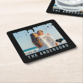 フォトブロックハート周年名 スクエアペーパーコースター (アングル)