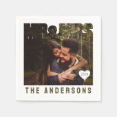 フォトブロックハート周年名 スタンダードカクテルナプキン (正面)