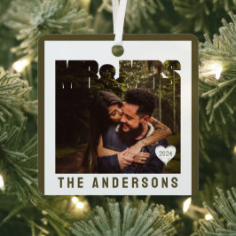 フォトブロックハート周年名 メタルオーナメント