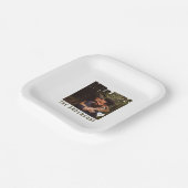 フォトブロックハート ご結婚記念日 Mr & Mrs  ネーム ペーパープレート (傾斜あり)