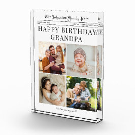 フォトブロック、新聞Grandpaのフォトコラージュ フォトブロック