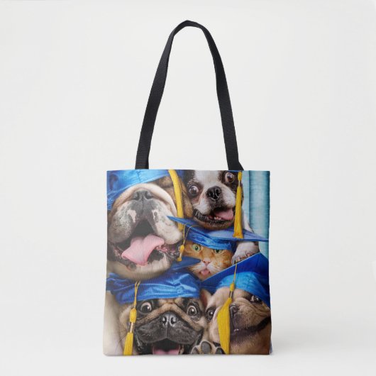 フォトブースで卒業した犬と猫 トートバッグ (正面)