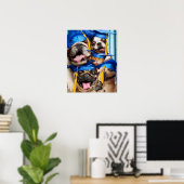 フォトブースで卒業した犬と猫 ポスター (ホームオフィス)