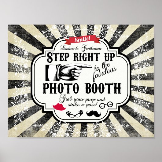 フォトブースにお進みください ウェディングポスター ポスター (正面)