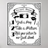 フォトブースのゲストブック ウェディングまたはパーティーのサイン ポスター (正面)