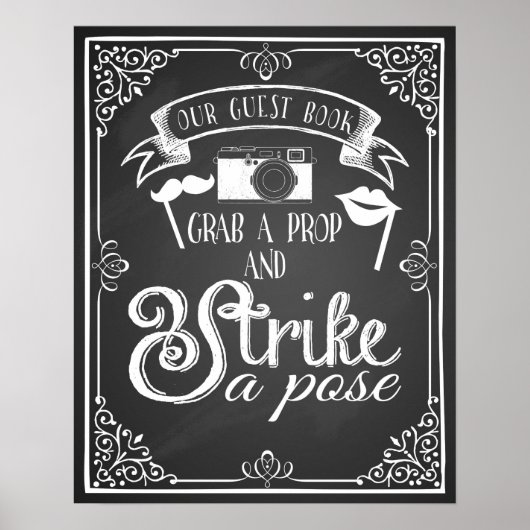 フォトブースのゲスト結婚ブックのサイン ポスター (正面)