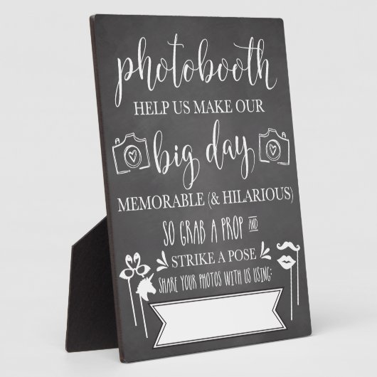 フォトブースのハッシュタグ結婚式パーティーのサイン フォトプラーク (側面)