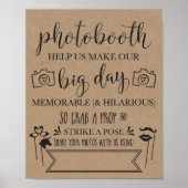フォトブースのハッシュタグ結婚式パーティーのサイン ポスター (正面)