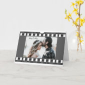 フォトブースのフィルムストリップパーソナライズされた写真テンプレート カード (黄色い花)