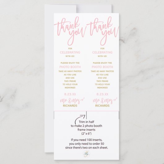 フォトブースのフレーム挿入 |ブラシ(ピンクと金ゴールド) (正面)