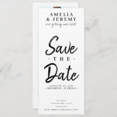 フォトブースのブックマークおもしろいを保存結婚する日付 招待状 (正面/裏面)