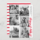 フォトブースのホリデーカード - キャンディーケーン レッド シーズンカード (正面/裏面)