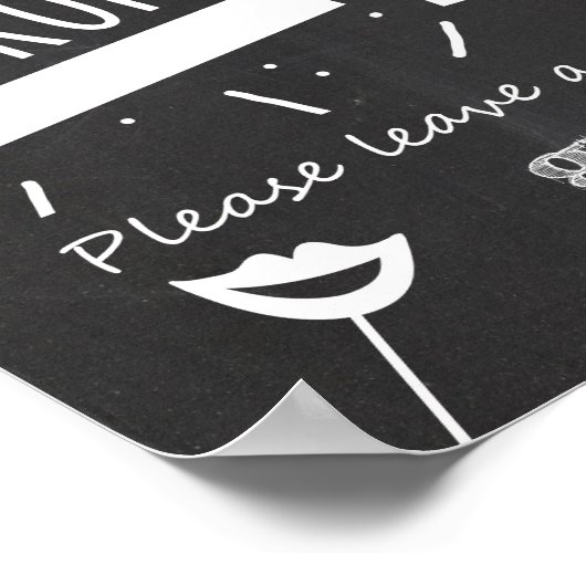 フォトブースの結婚式ゲストブックサイン黒板 ポスター (角)