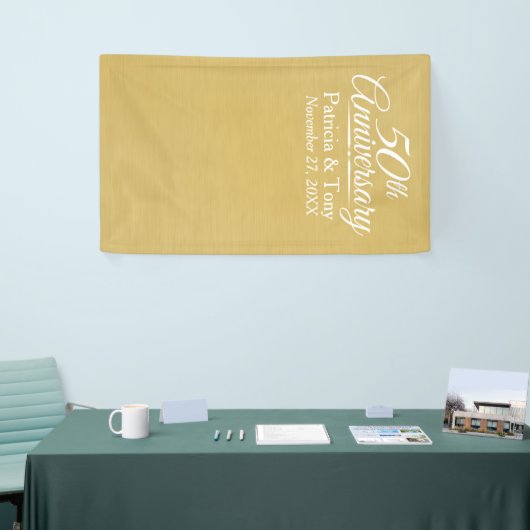 フォトブースの背景 – 50周年結婚を迎える 横断幕 (トレードショー)