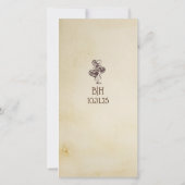 フォトブースをテーマにしたヴィンテージ保存日時 セーブザデート (裏面)