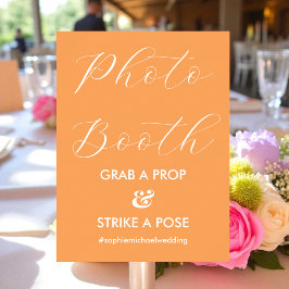 フォトブースオレンジホワイト結婚ズ ポスター