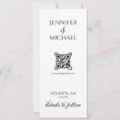 フォトブースカリグラフィースクリプト写真QRコード付き セーブザデート (裏面)