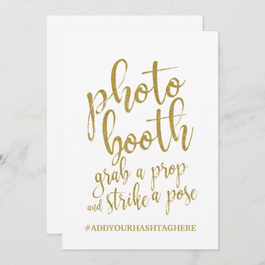 フォトブースグリッター金ゴールド手頃標識 (正面/裏面)