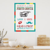 フォトブースサインカーニバル回路誕生日R ポスター (キッチン)