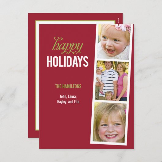 フォトブーススタイルホリデーフォトカードポストカード シーズンポストカード (正面/裏面)