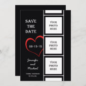 フォトブーススタイル日付招待状カードの保存 セーブザデート (正面/裏面)