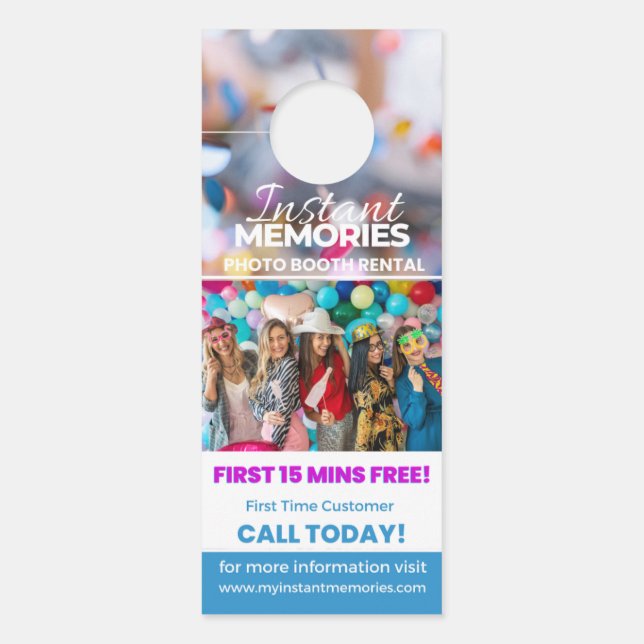 フォトブースドアハンガーテンプレート ドアノブサイン (正面)