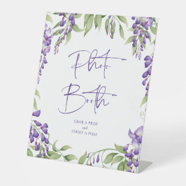 フォトブースパープルフローラ結婚スクリプト 台座サイン