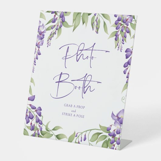 フォトブースパープルフローラ結婚スクリプト 台座サイン (正面)