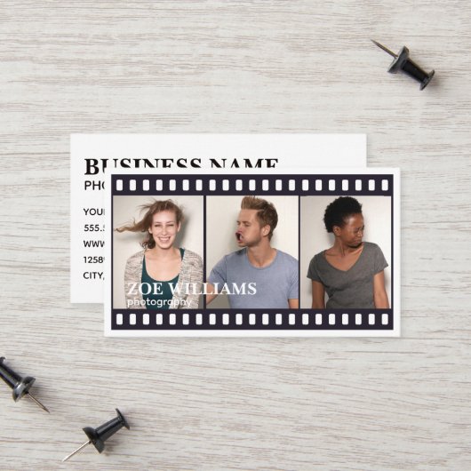 フォトブースフィルムストリップ写真 コーリングカード (正面/裏面インサイチュ)