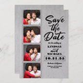 フォトブースブックマークをテーマにしたおもしろい日付の保存 セーブザデート (正面/裏面)