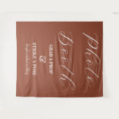 フォトブースブラウンテラコッタ結婚ズ タペストリー (正面(横))