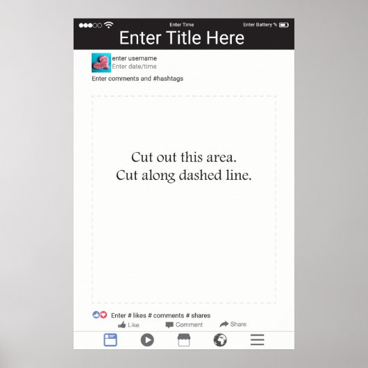 フォトブースプロップフレームソーシャルメディアデザイン ポスター (正面)