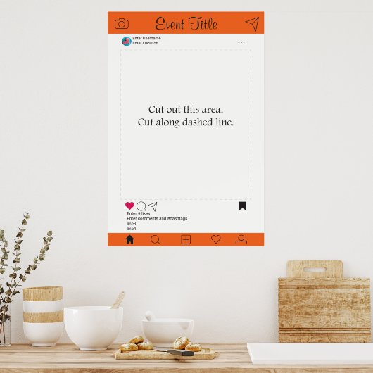 フォトブースプロップフレームポスターソーシャルメディアデザイン ポスター (キッチン)