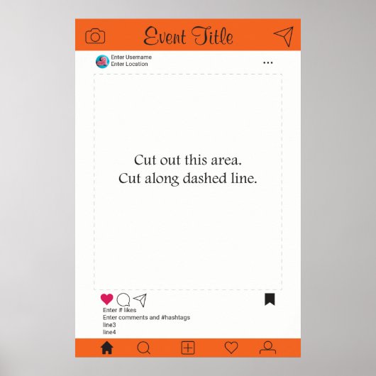 フォトブースプロップフレームポスターソーシャルメディアデザイン ポスター (正面)