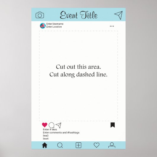 フォトブースプロップフレームポスターソーシャルメディアデザイン ポスター (正面)