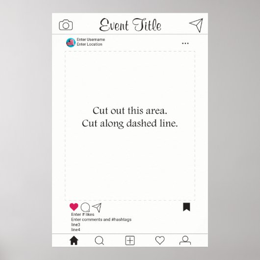 フォトブースプロップフレームポスターソーシャルメディアデザイン ポスター (正面)