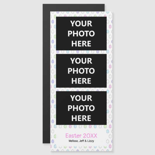 フォトブースマグネットかわいいイースター | 3写真 (正面/裏面)