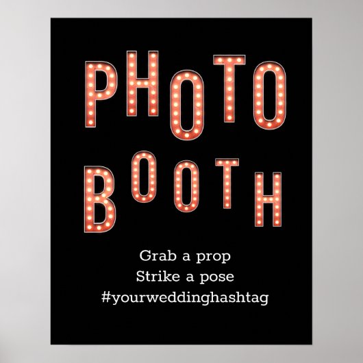 フォトブースマーキーレター結婚のサイン ポスター (正面)