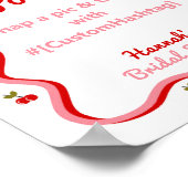 フォトブースレトロさくらんぼブライダルシャワー表記号 ポスター (角)